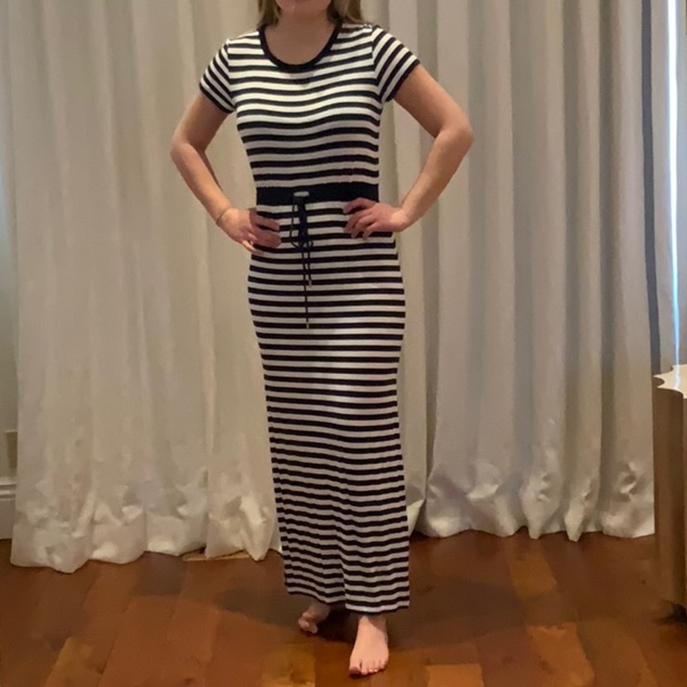Michael Kors Navy/white stripe Maxi dress
